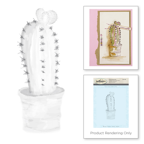 Spelbinders 3D Shading Cactus Rubber Stamp