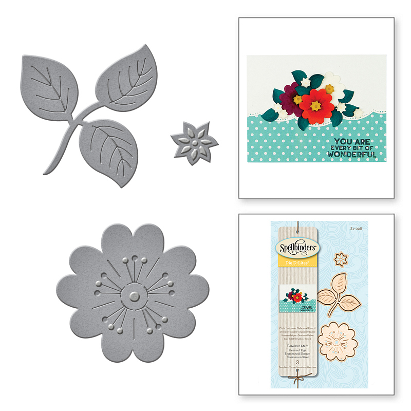 Spellbinders Die D-Lites - Flowers 'n Stem