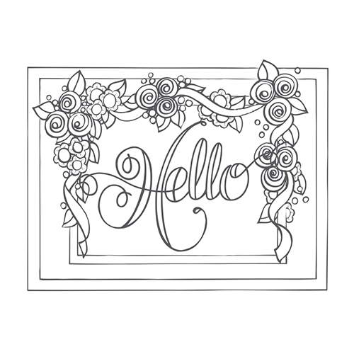 Spellbinders Framed Hello Rubber Stamp