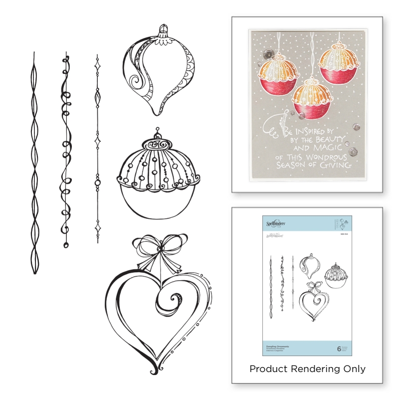 Spellbinders Dangling Ornaments Rubber Stamps