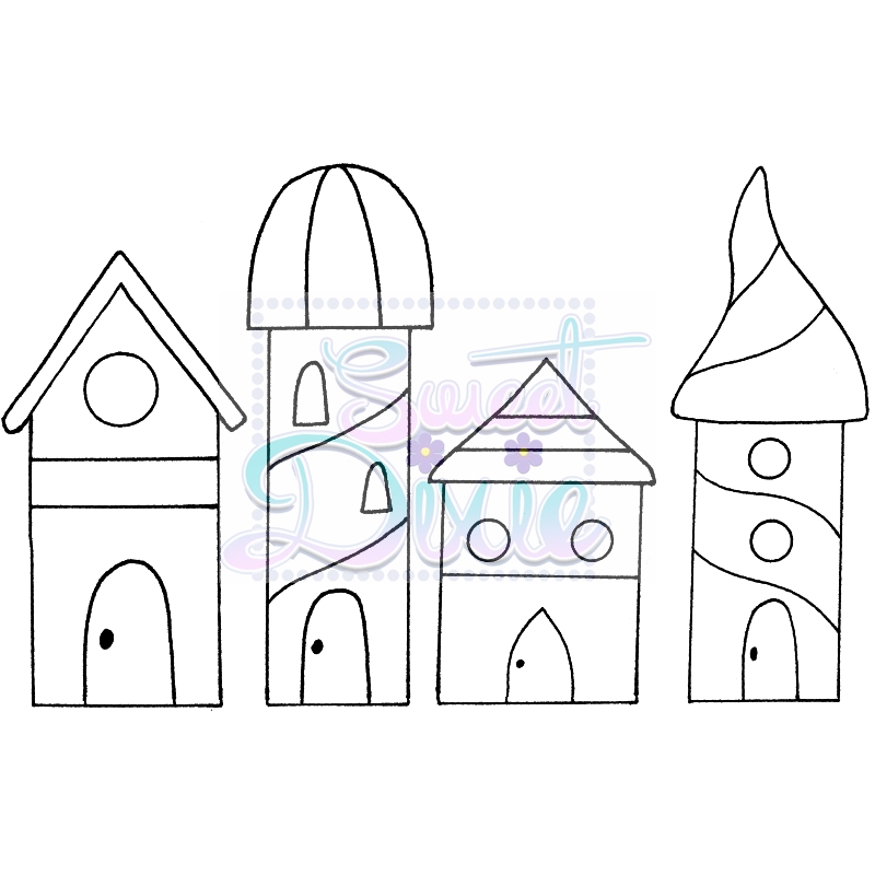 Sweet Dixie Zendoodle Houses by Lindsay Mason