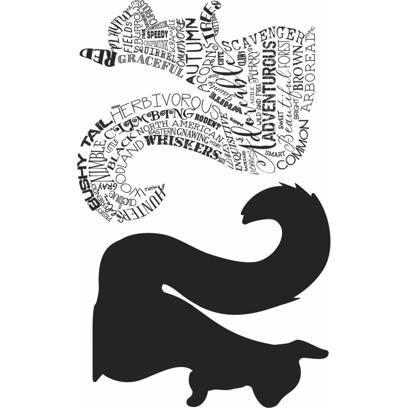 Sweet Dixie Typography Squirrel by Sharon Callis