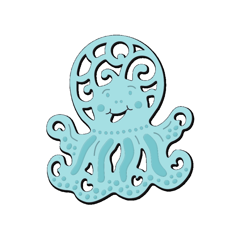 Sweet Dixie Playful Octopus die set