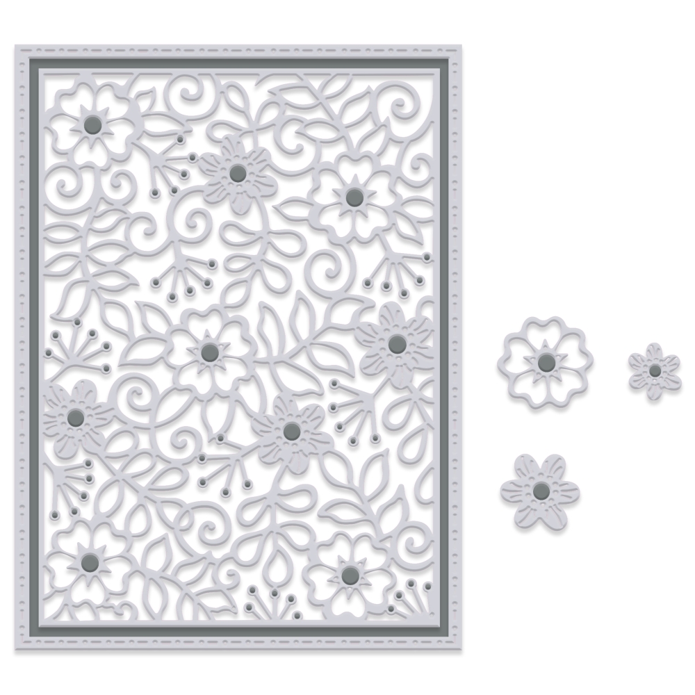 Sweet Dixie Filigree Floral Panel die set
