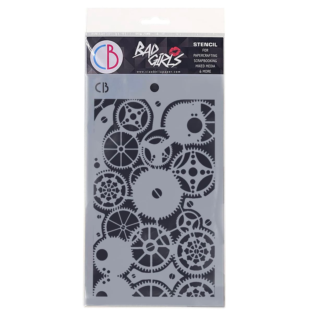 Ciao Bella Paper - Clock Gears 5" x 8" Stencil
