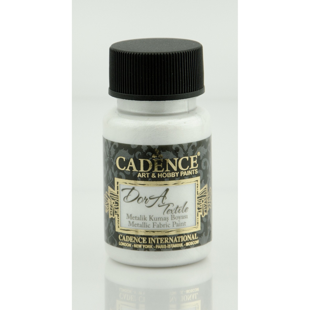 Cadence Dora Metallic Fabric Paint - Pearl (50ml)