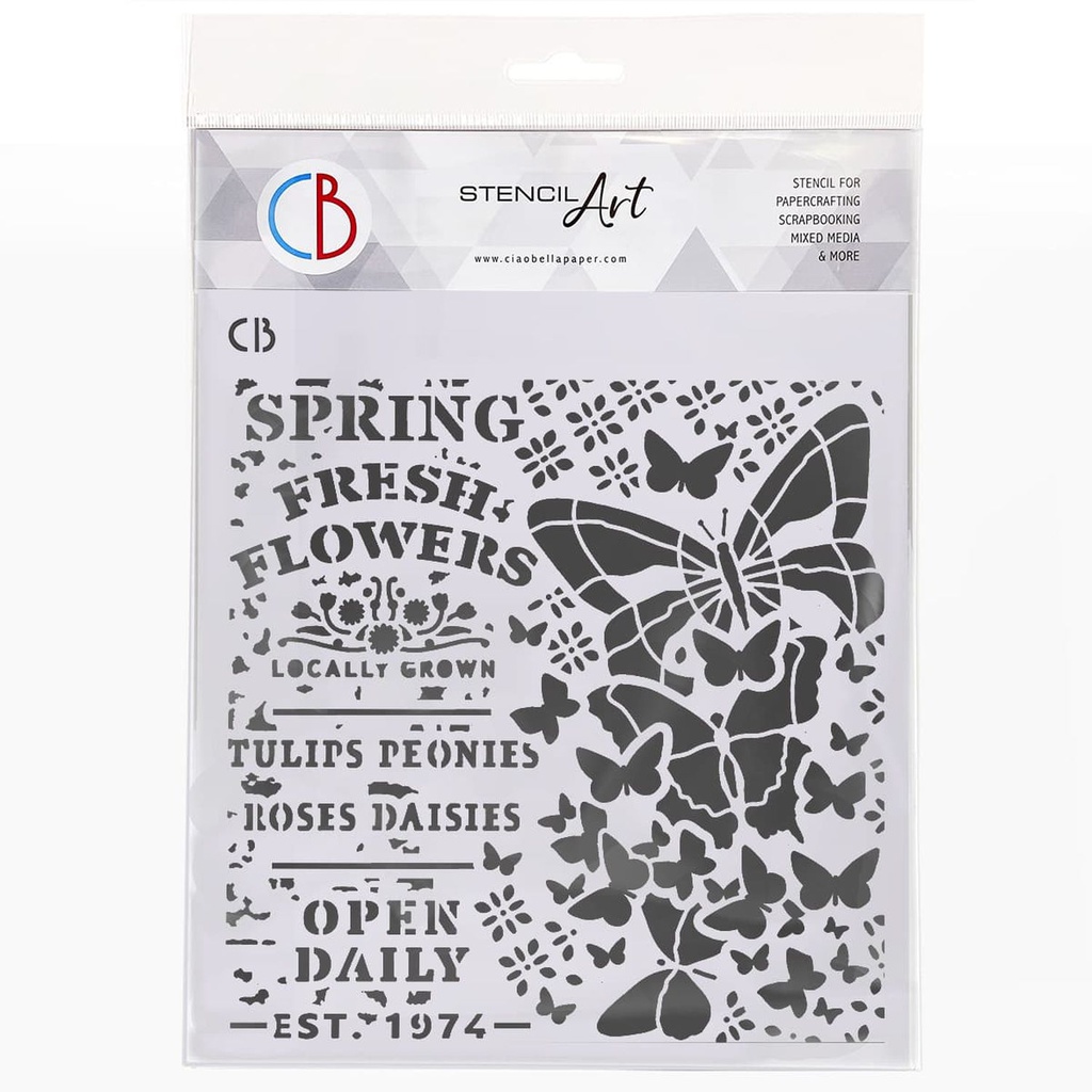 Ciao Bella Paper - Spring Fresh Flowers 8"x8" Stencil