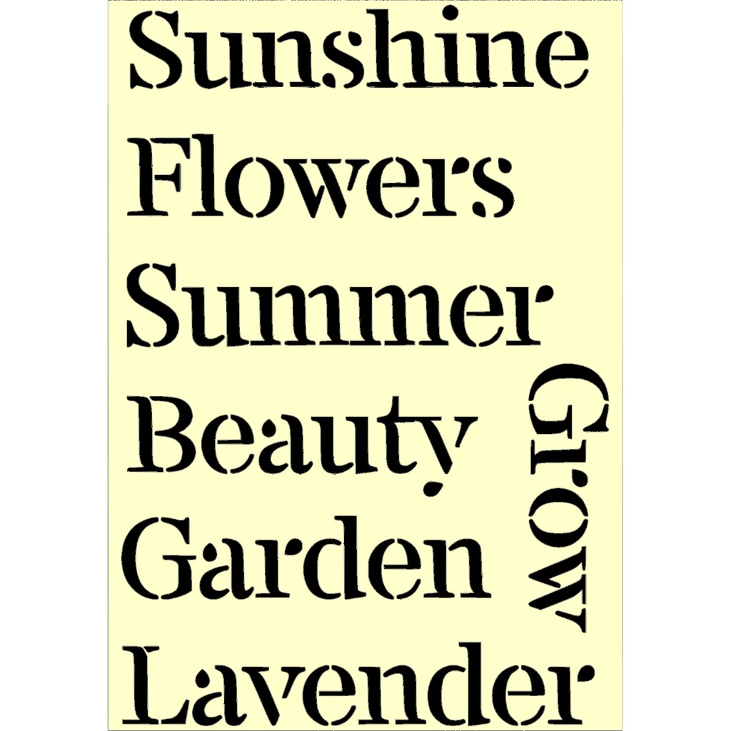 Personal Impressions Summer Words A5 Mylar Stencil