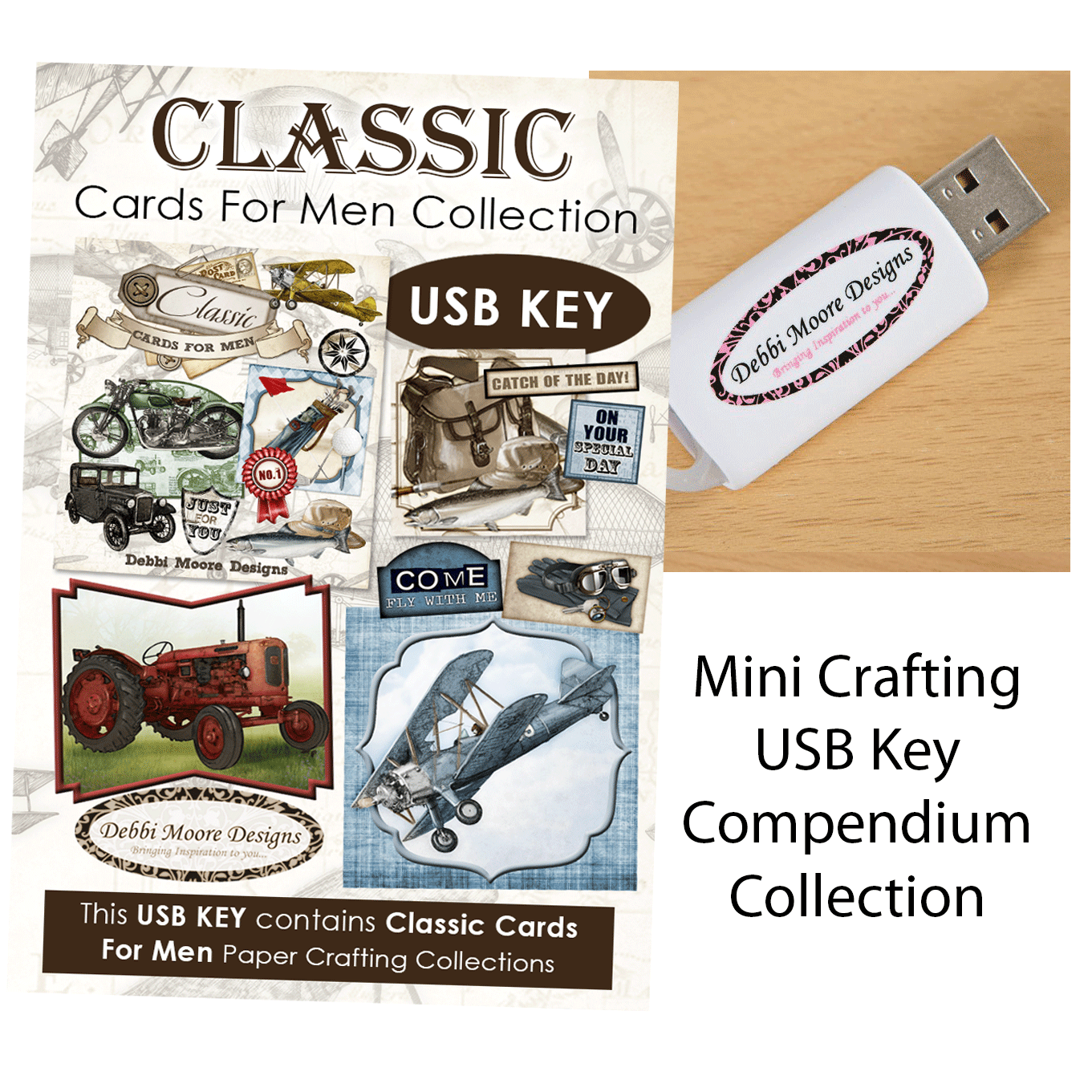 Classic Cards For Men Crafting Compendium USB
