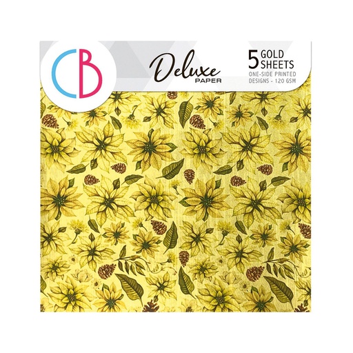 Ciao Bella Paper - Sparkling Christmas Deluxe Gold Paper (6"x6")