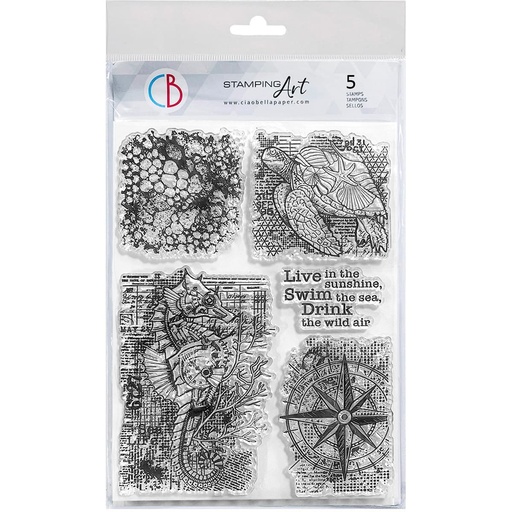 Ciao Bella Paper - Mechanical Marine 6"x8" stamp set