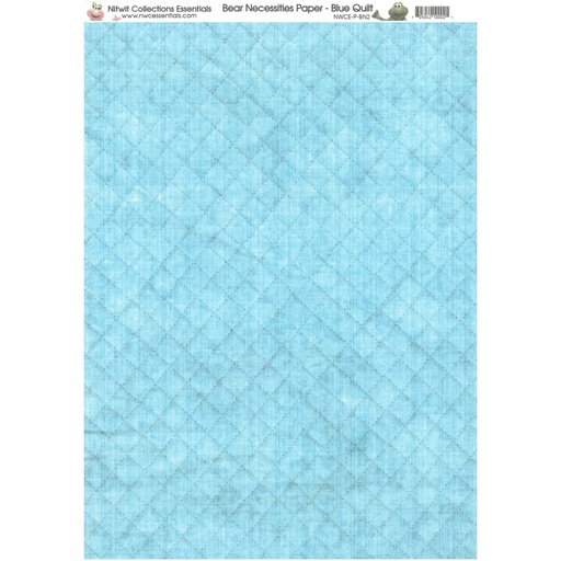 Nitwits Bear Necessities  Blue Quilted Paper A4 pack of 10 sheets       