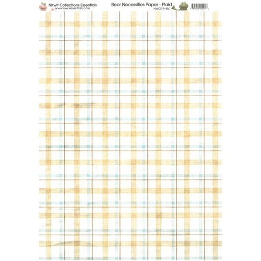 Nitwits Bear Necessities  Plaid Paper A4 pack of 10 sheets              