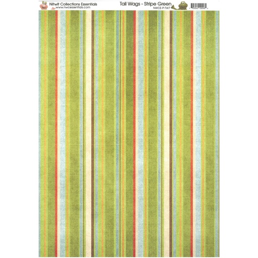 Nitwits - Tail Wags Stripe Green Paper A4 (10sheets)