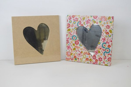 MDF Heart Frame Mirror - Single 