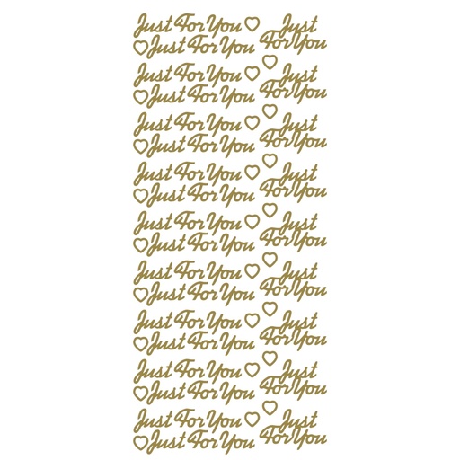 Just For You- Pack of 10 Gold on Gold Peel offs