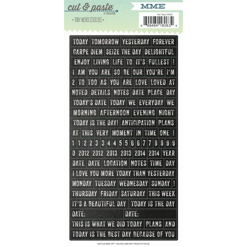 Today Tiny Word Stickers (10)Sold in Packs of 10's | Personal Impressions