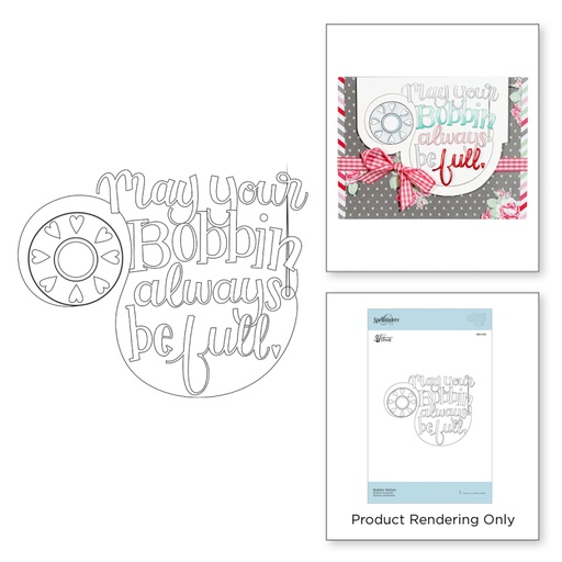 Spellbinders Bobbin Wishes Rubber Stamp