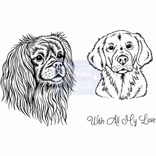 Sweet Dixie Cavalier King Charles Spaniel & Golden Retriever stamp set