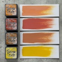 Tim Holtz Mini Distress Oxide Pads - Kit 2 (Includes Spiced Marmalade/Crackling Campfire/Rusty Hinge/Mustard Seed)
