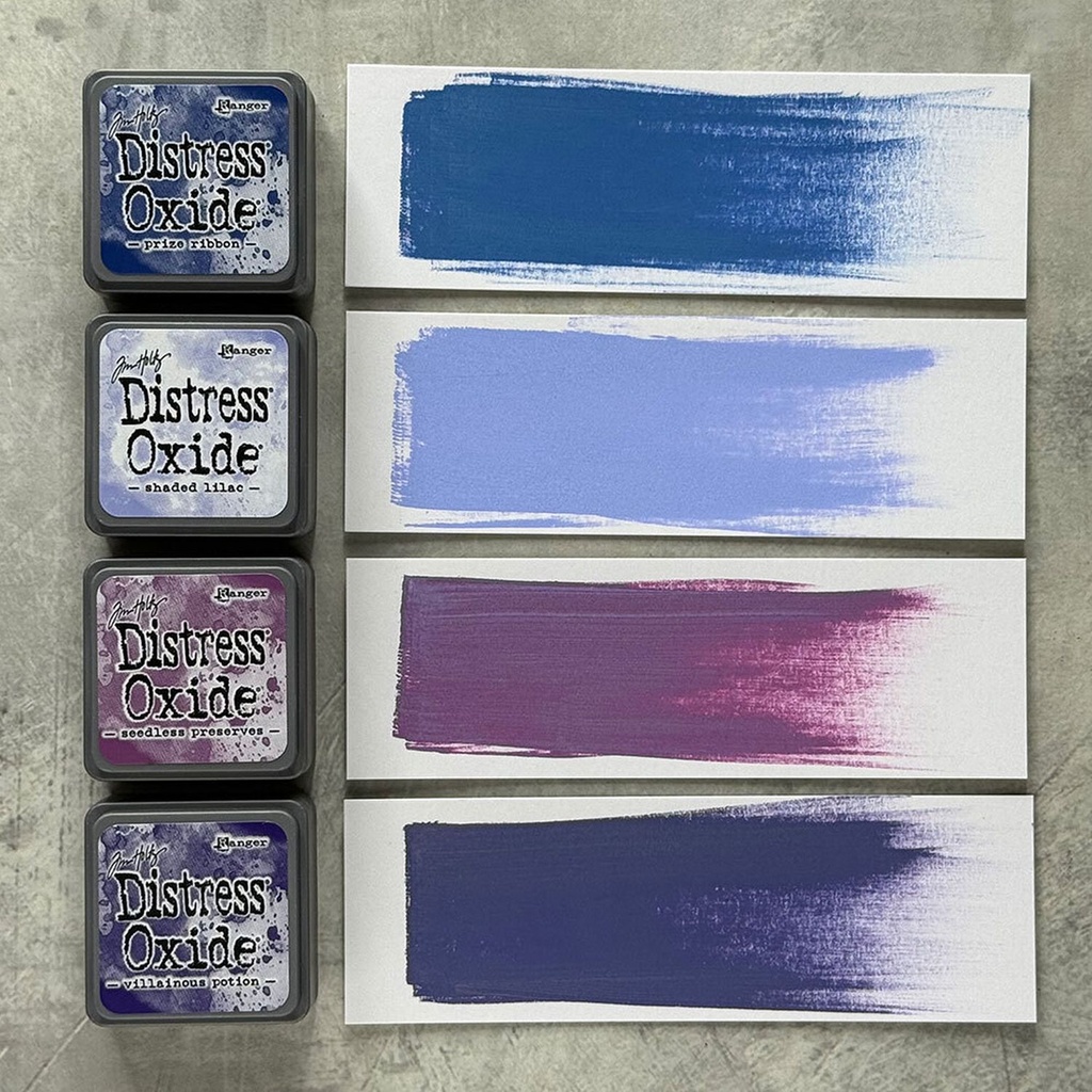 Tim Holtz Mini Distress Oxide Pads - Kit 5 (Includes Prize Ribbon/Shaded Lilac/Seedless Preserves/Villainous Potion)
