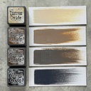 Tim Holtz Mini Distress Oxide Pads - Kit 6 (Includes Antique Linen/Vintage Photo/Walnut Stain/Black Soot)