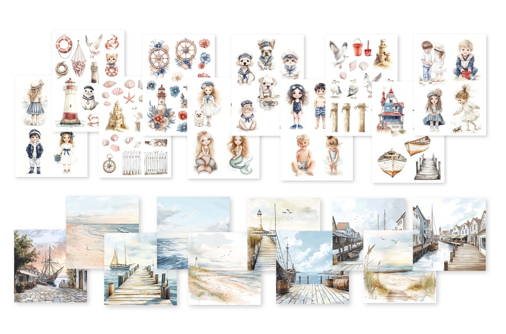 DDBD Waves of the Sea collage papierset