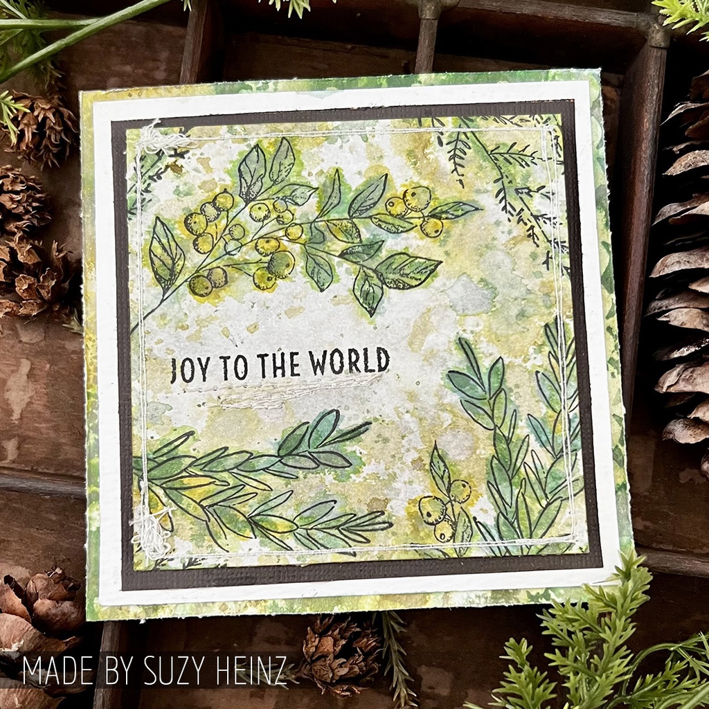 Tim Holtz Mixed-Media Stamps & Stencil Set - Sketchy Greenery
