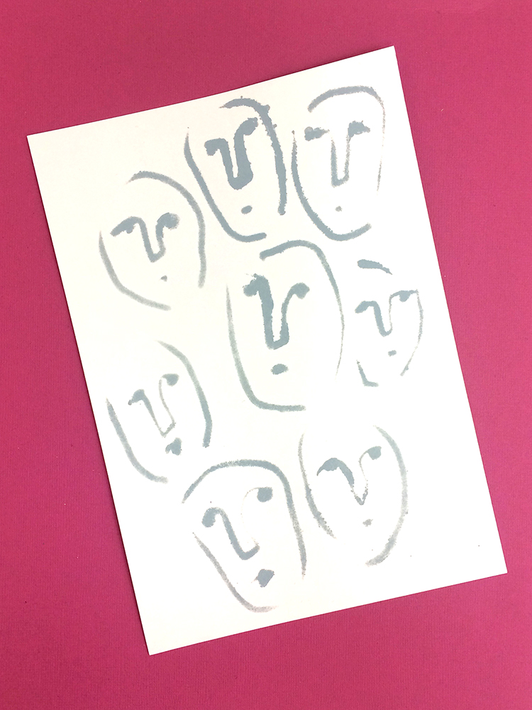 Dina Wakley MEdia Stencil - Circle Faces 