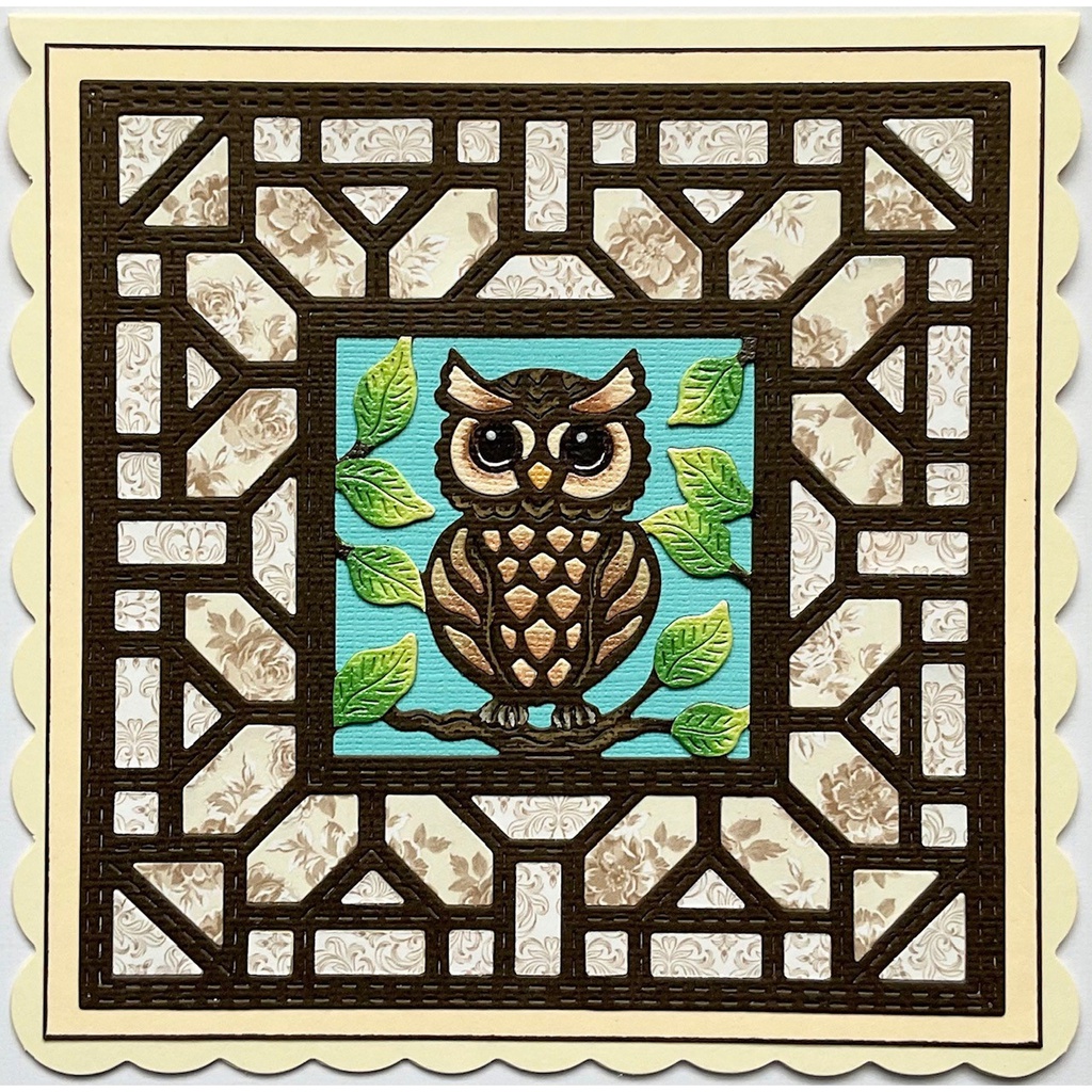 Large Owl Applique Patchwork Square