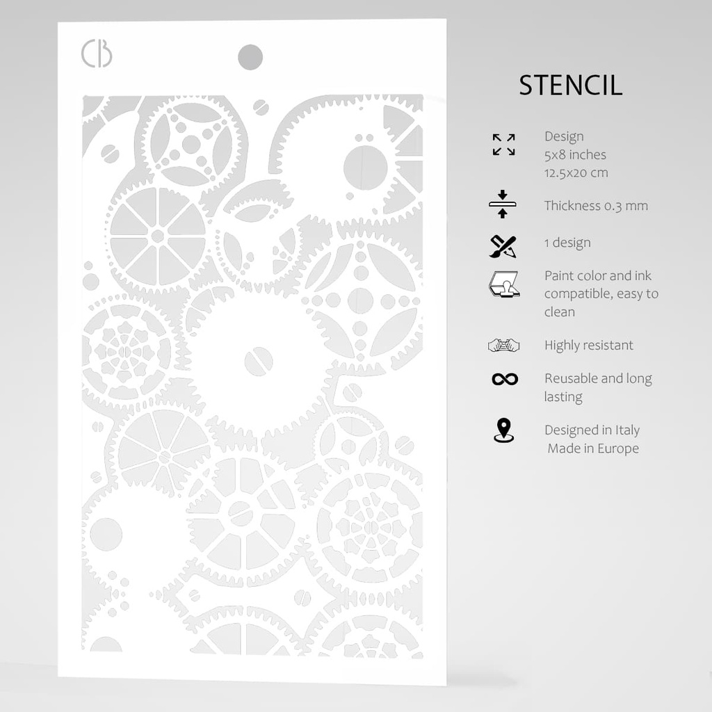 Texture Stencil 5x8 Clock Gears
