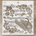 Texture Stencil 8"x8" Black Swan