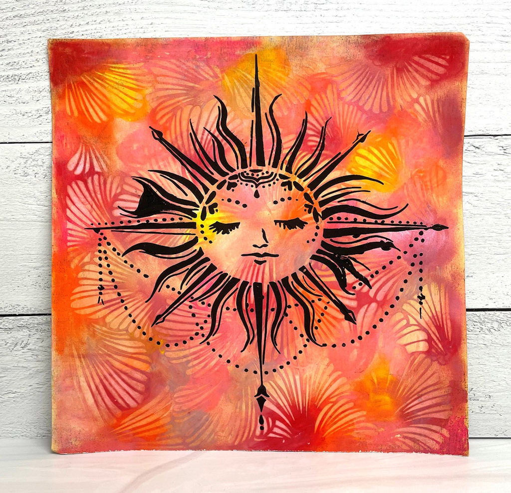 6x6 Stencil Celestial Sun