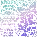 Ciao Bella Spring Fresh Flowers 8" x 8" Texture stencil  