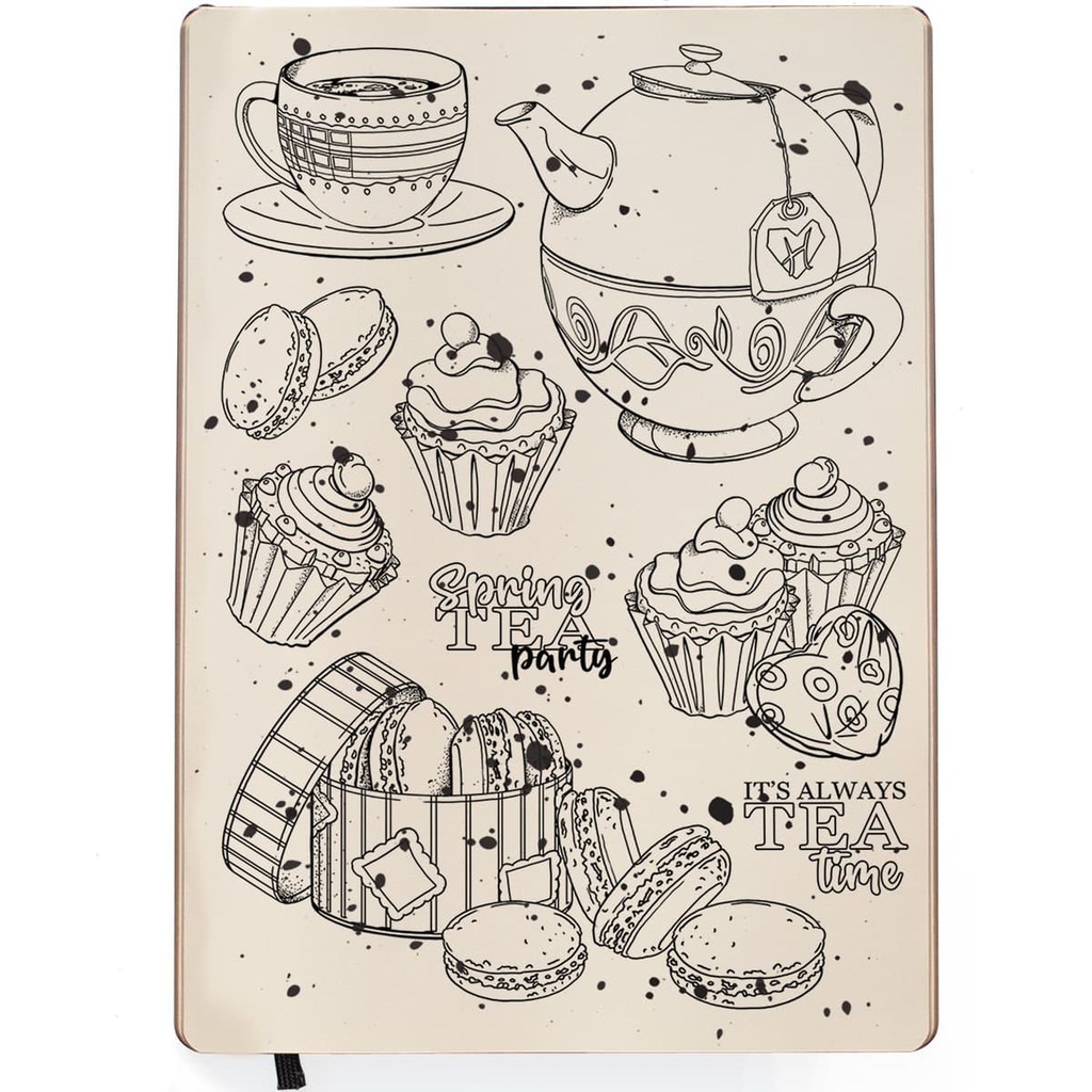 Ciao Bella Spring Tea Party 6" x 8" Stamp Set  