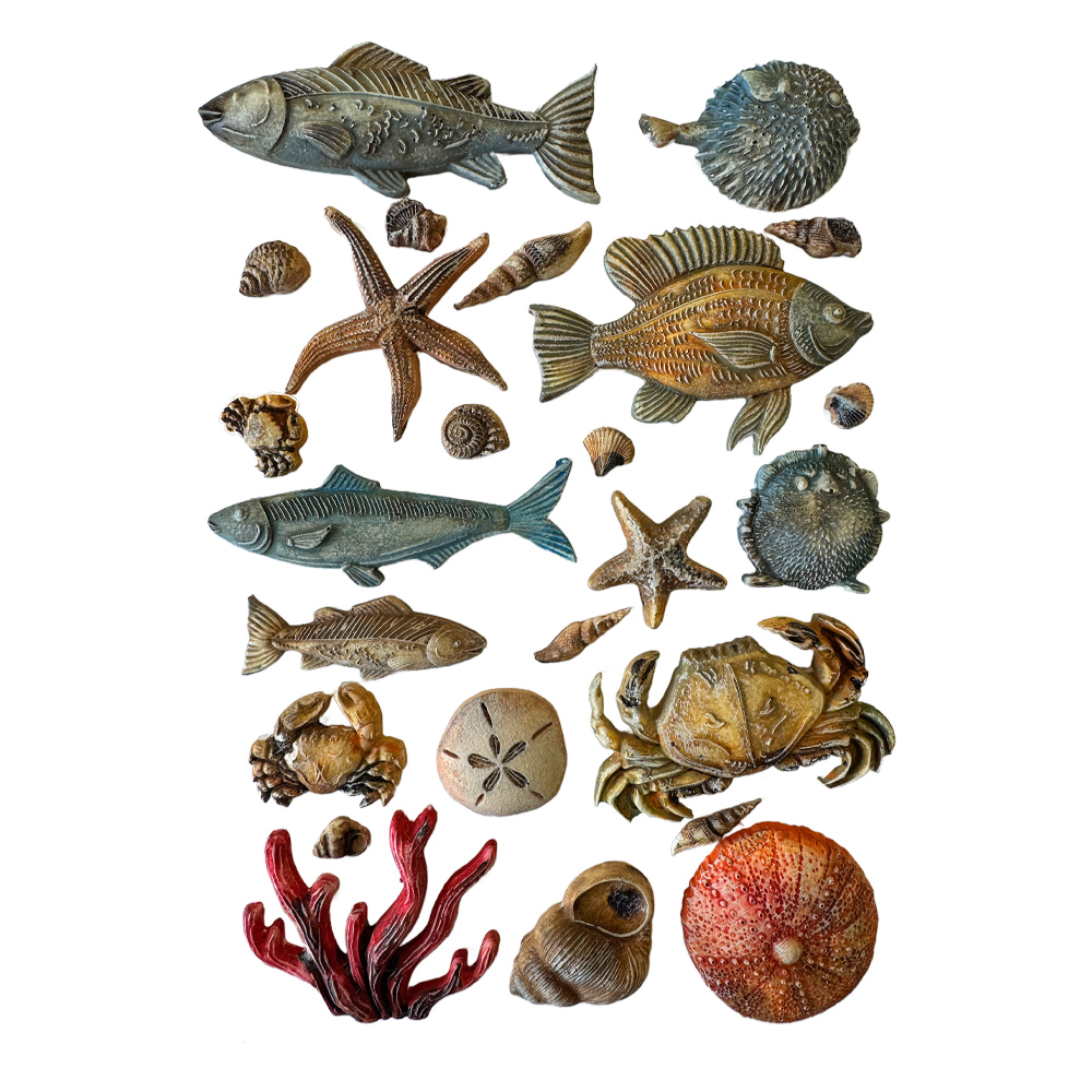 Silicon mold A5 - Silent Sea shells and fish 