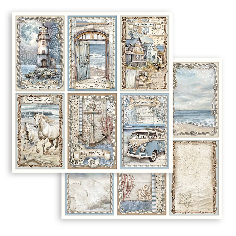 Scrapbooking Small Pad 10 sheets cm 20,3X20,3 (8"X8") - Silent Sea