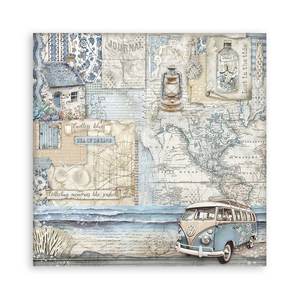Scrapbooking Pad 22 sheets cm 20,3X20,3 (8"X8") Single Face Silent Sea
