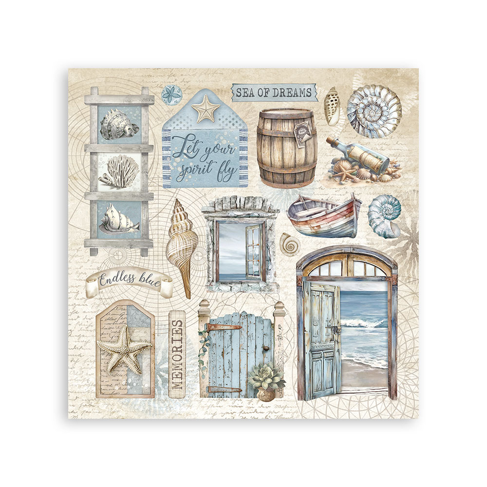 Stickers mm 165x165  4 sheets - Silent Sea 
