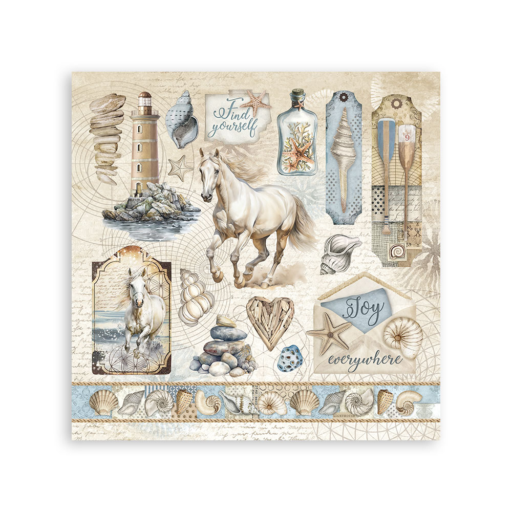 Stickers mm 165x165  4 sheets - Silent Sea 
