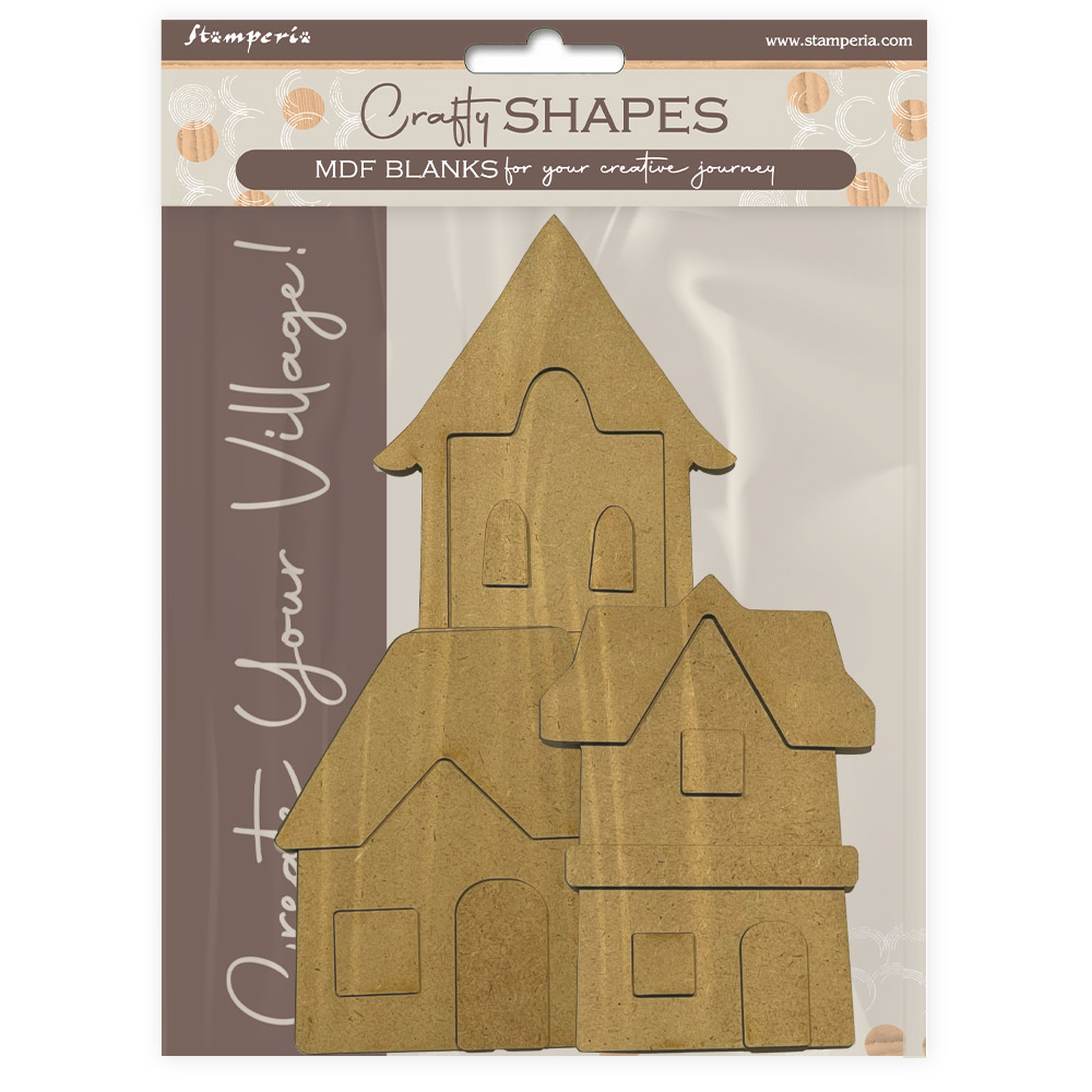 Assortment Village: 4 crafty shapes and 2 Decorative chips