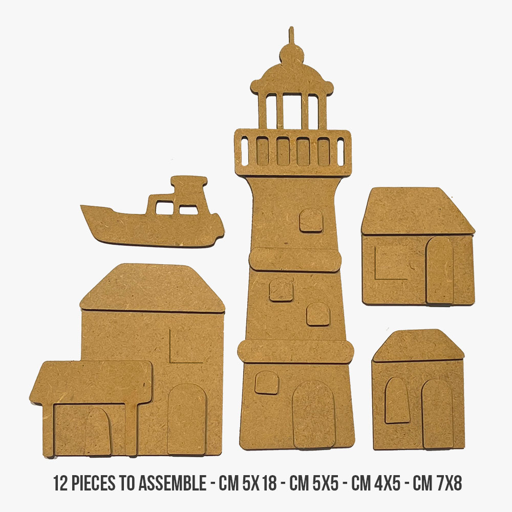 Assortment Village: 4 crafty shapes and 2 Decorative chips