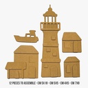 Assortment Village: 4 crafty shapes and 2 Decorative chips