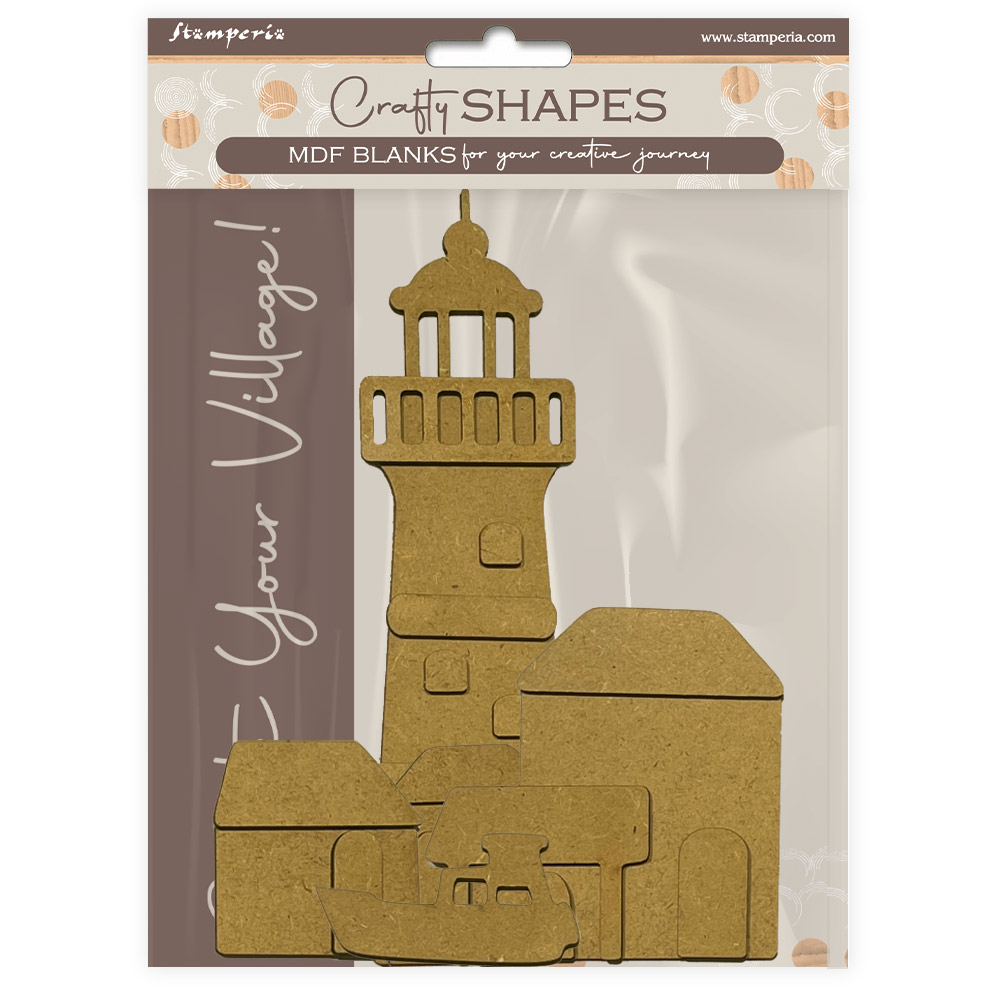 Assortment Village: 4 crafty shapes and 2 Decorative chips