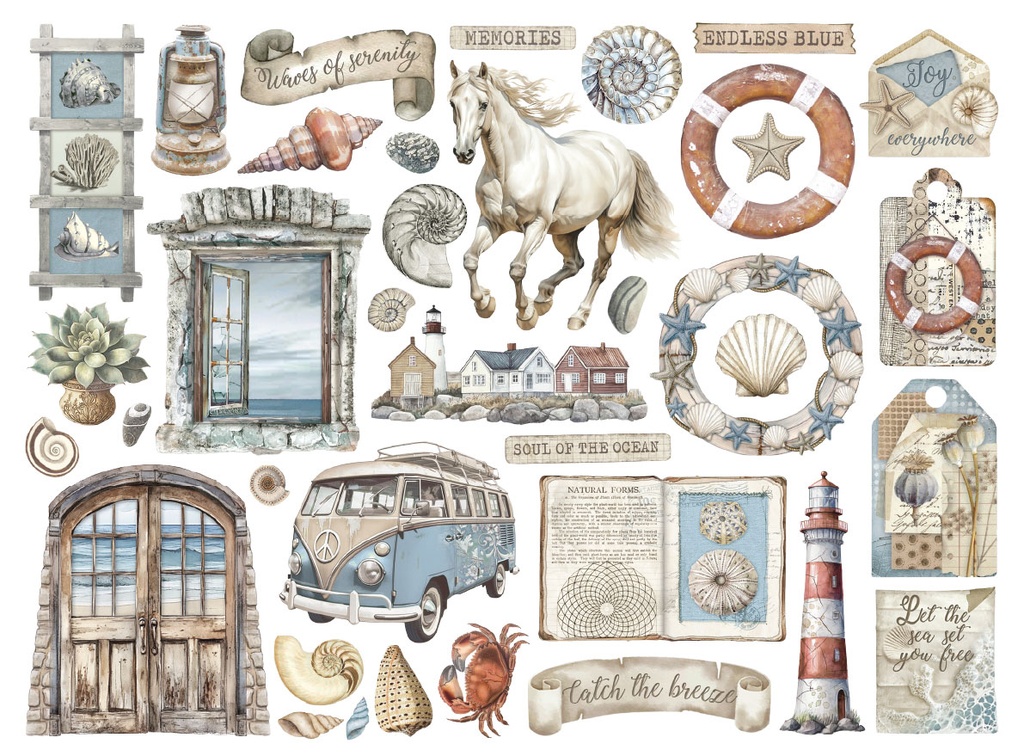 Stamperia - Silent Sea Die cuts assorted 