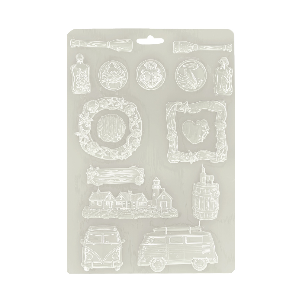 Stamperia - Silent Sea - A4 soft mould Houses and Lighthouse 