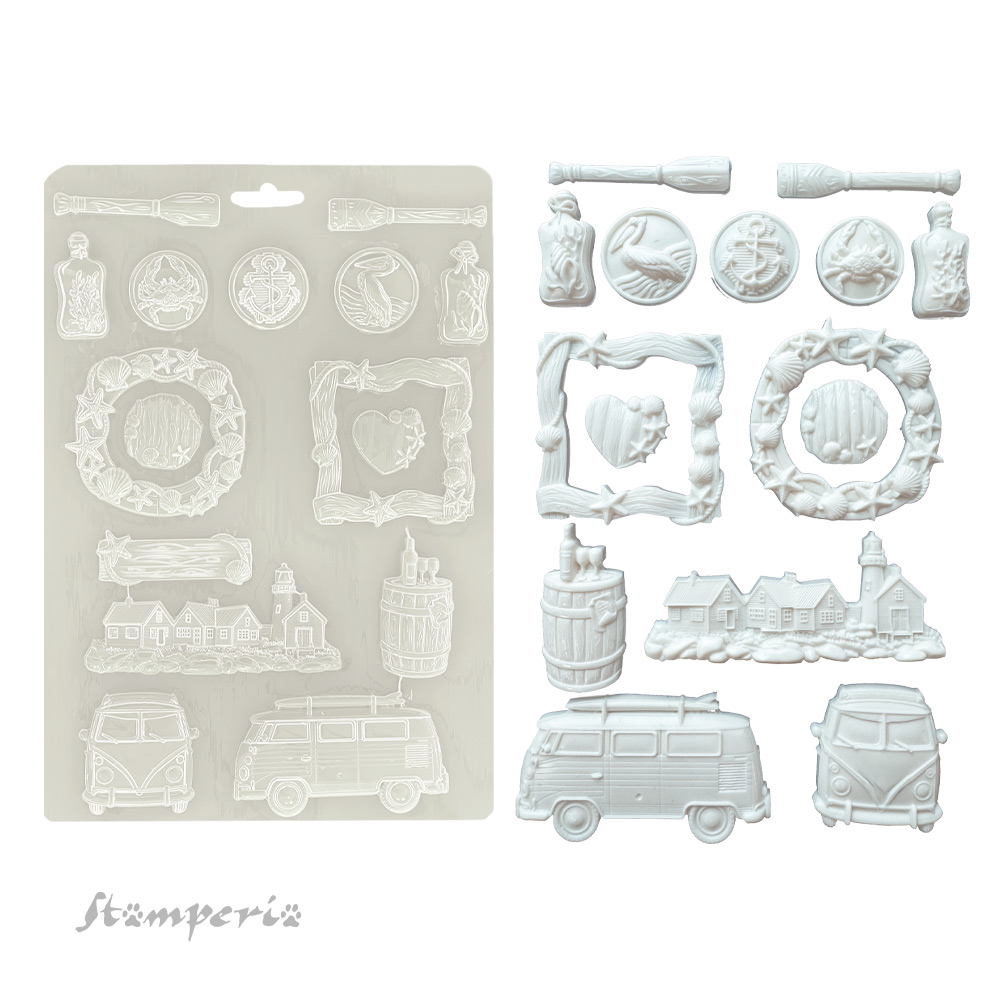 Stamperia - Silent Sea - A4 soft mould Houses and Lighthouse 
