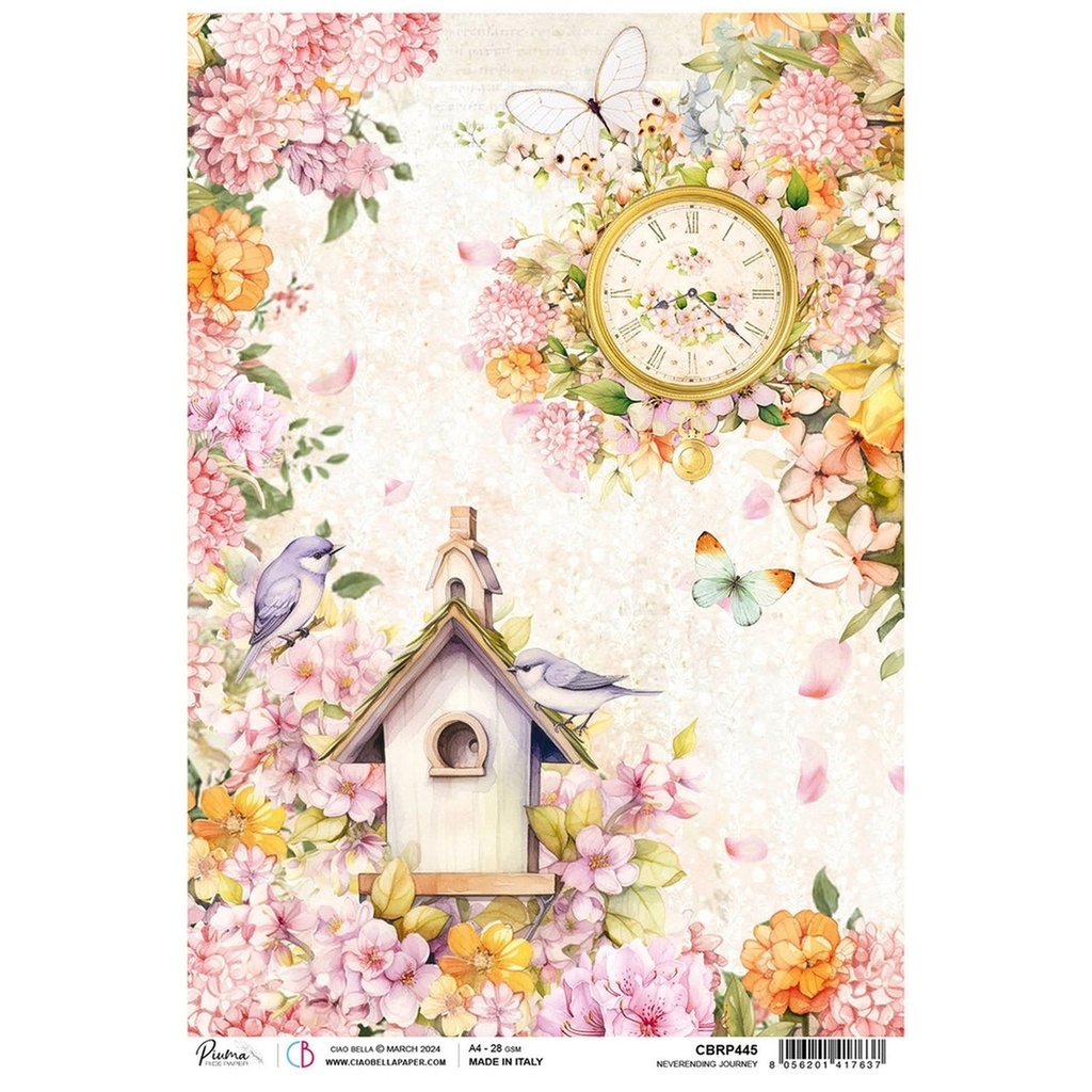 Ciao Bella Paper - Neverending Journey A4 rice paper (SINGLE Sheet)