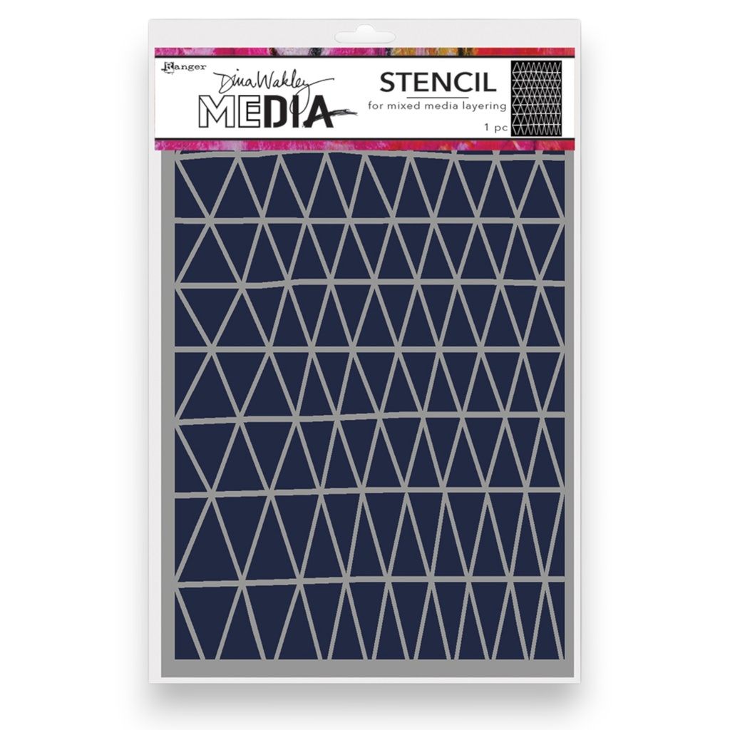 Dina Wakley MEdia Stencil - Triangle Fence