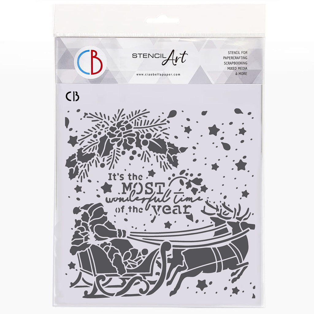 Ciao Bella Paper - Wonderful Time 8"x8" Stencil